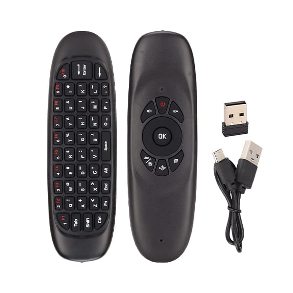 C120 Air Mouse হলো একটি স্মার্ট রিমোট কন্ট্রোল ও ওয়্যারলেস কিবোর্ড একসাথে। এটি বিশেষভাবে Android TV, Smart TV, Set-Top Box, PC ও ল্যাপটপ ব্যবহারের জন্য তৈরি করা হয়েছে।